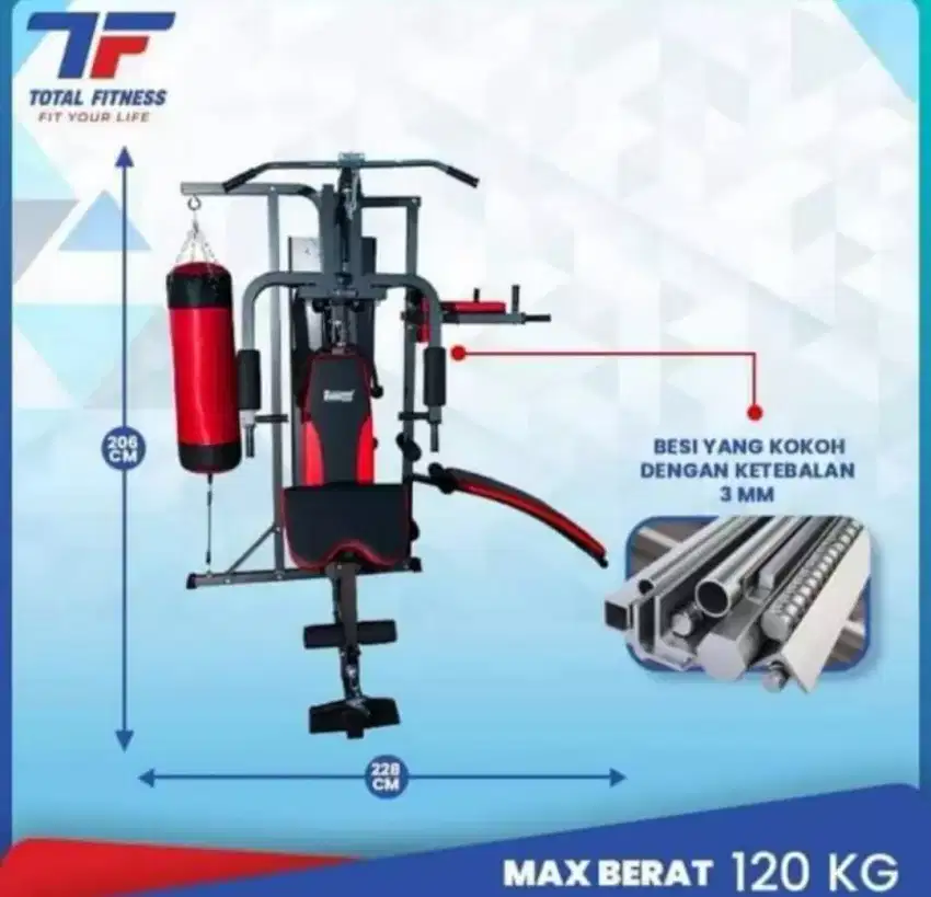 Alat fitnes home gym 3 sisi samsak