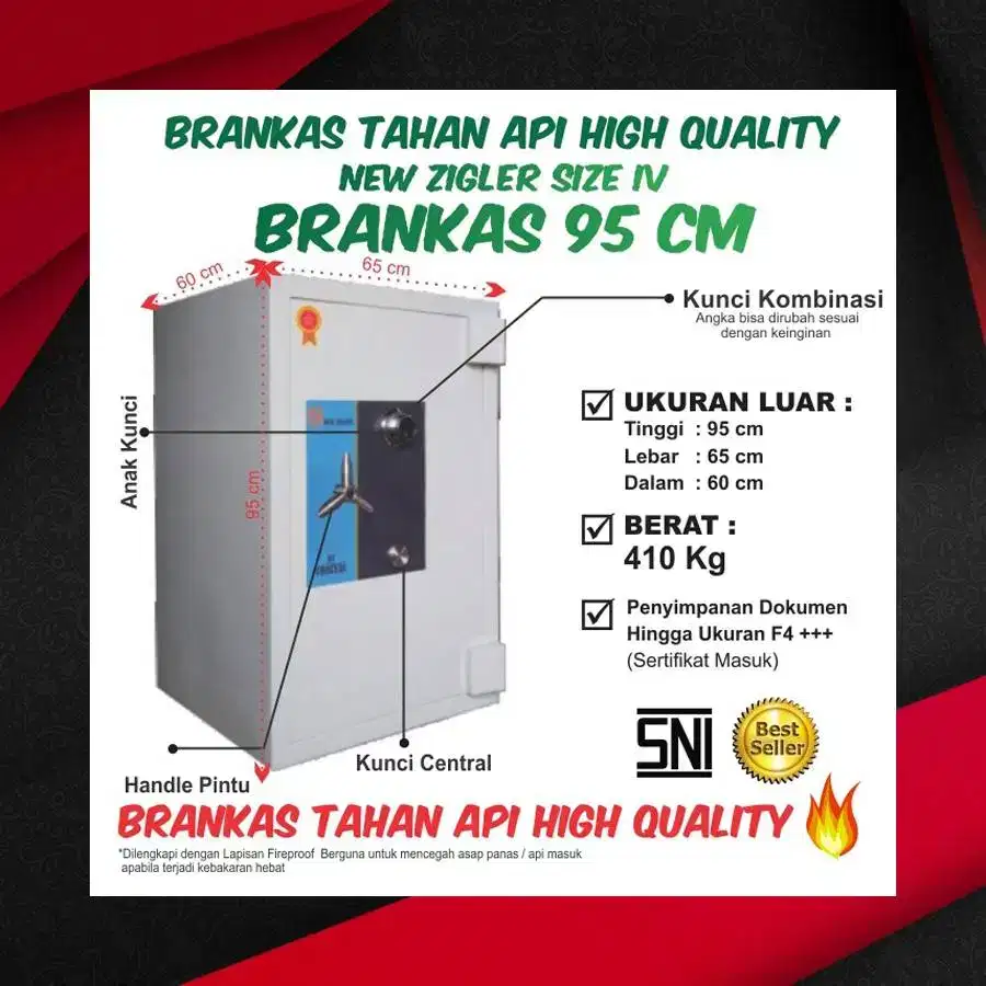 Brankas ZIGER M5 Tinggi 154 cm Kunci LN Brangkas Baru