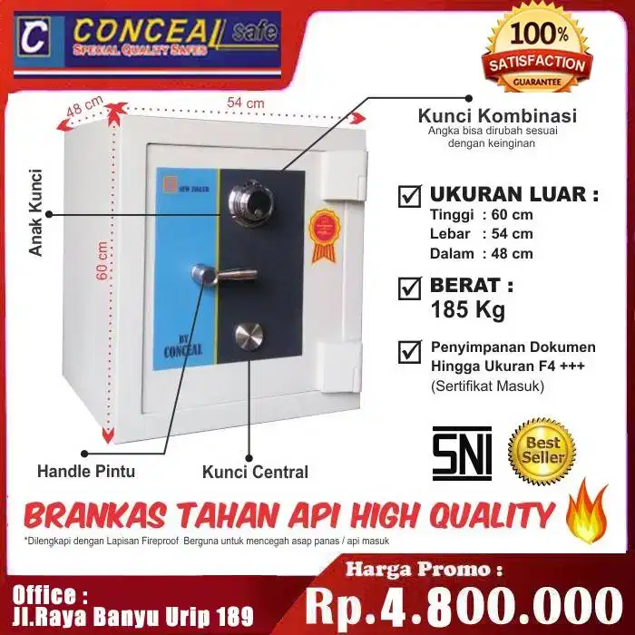 Brankas XCEL SAFE king size 2 Tahan Api Garansi 5th grati ONGKIR