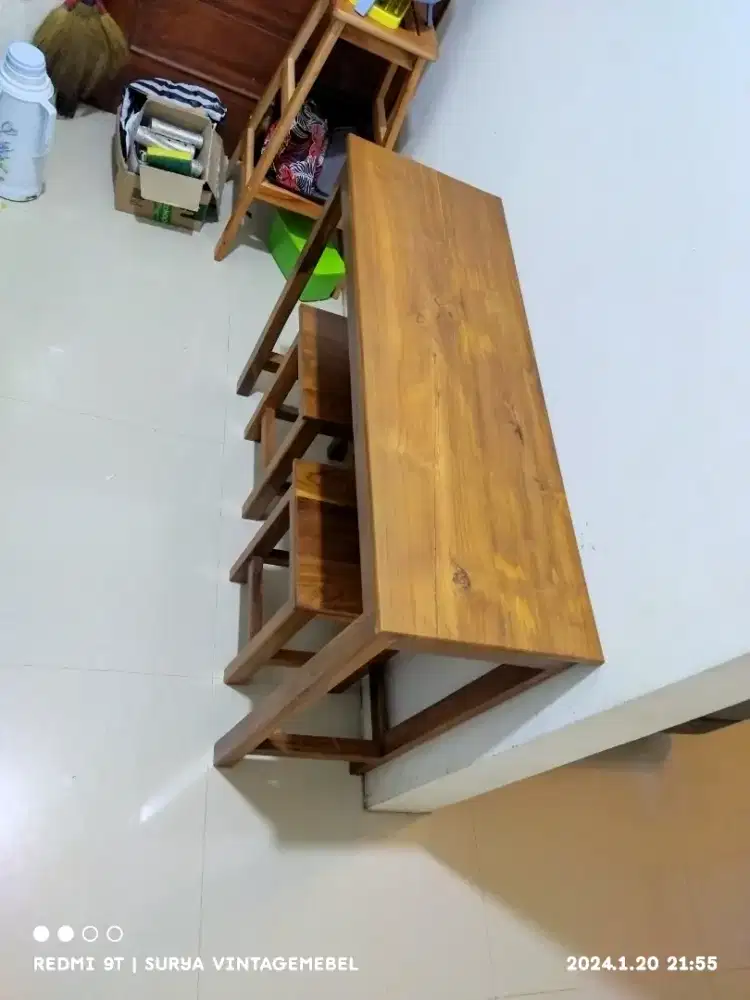 Meja makan set mini ruangan efisien