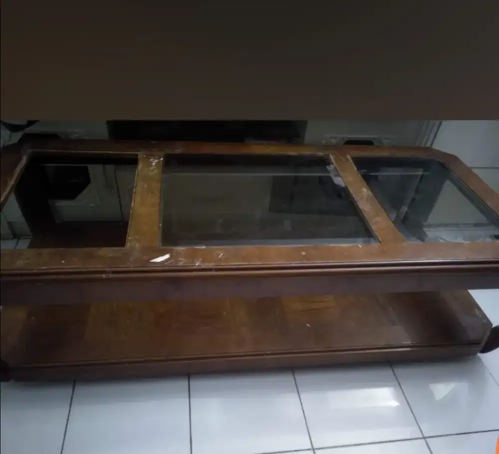 Preloved meja tamu kayu jati
