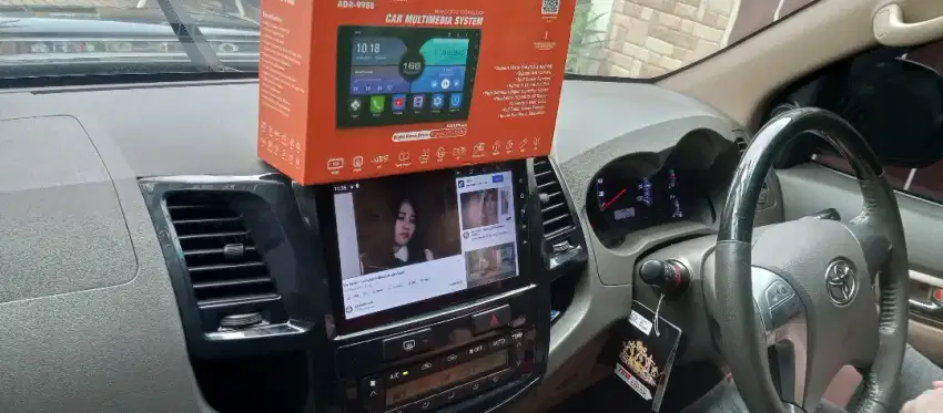 Pemasangan Head unit Android Orca 9 inc   di mobil Toyota Fortuner