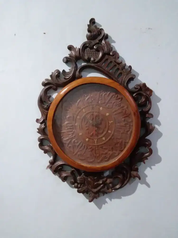 Jam dingding kayu jati ukir