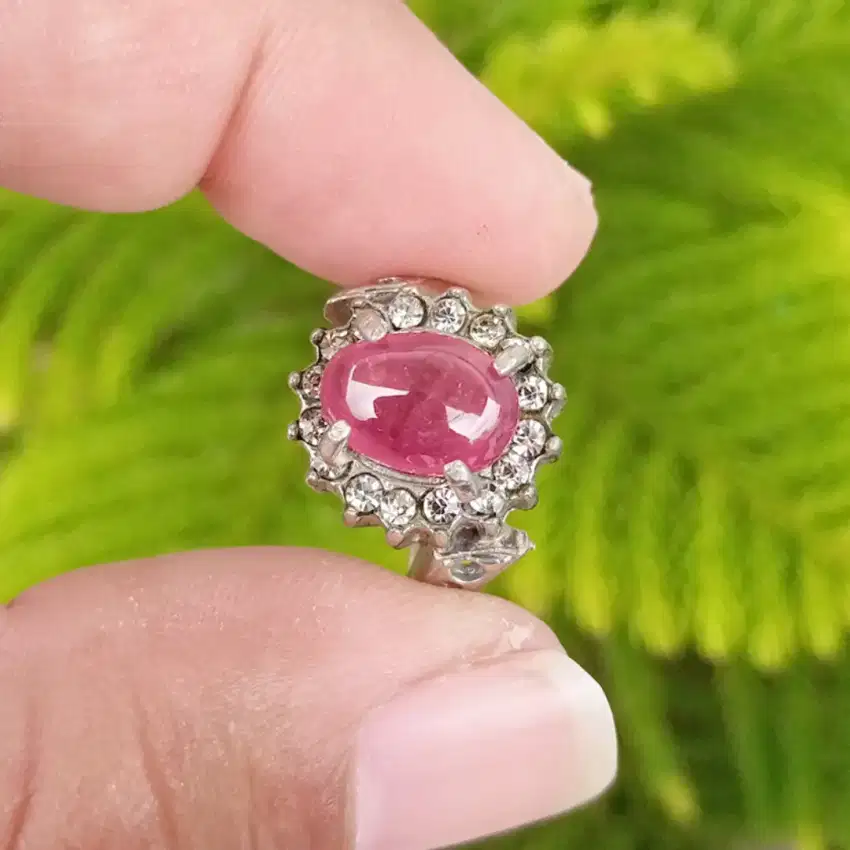 Cincin Batu Permata Natural Red Fanta Ruby Ladies / Wanita