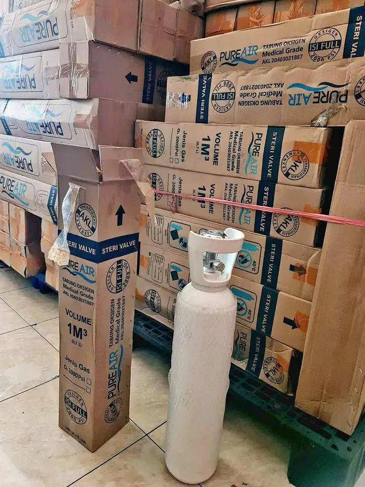 Tabung Oksigen 1m3 dan isi Full Lengkap Medis