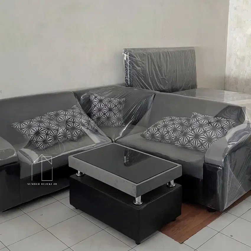 Sofa Sudut Murah Minimalis Aruna + Meja