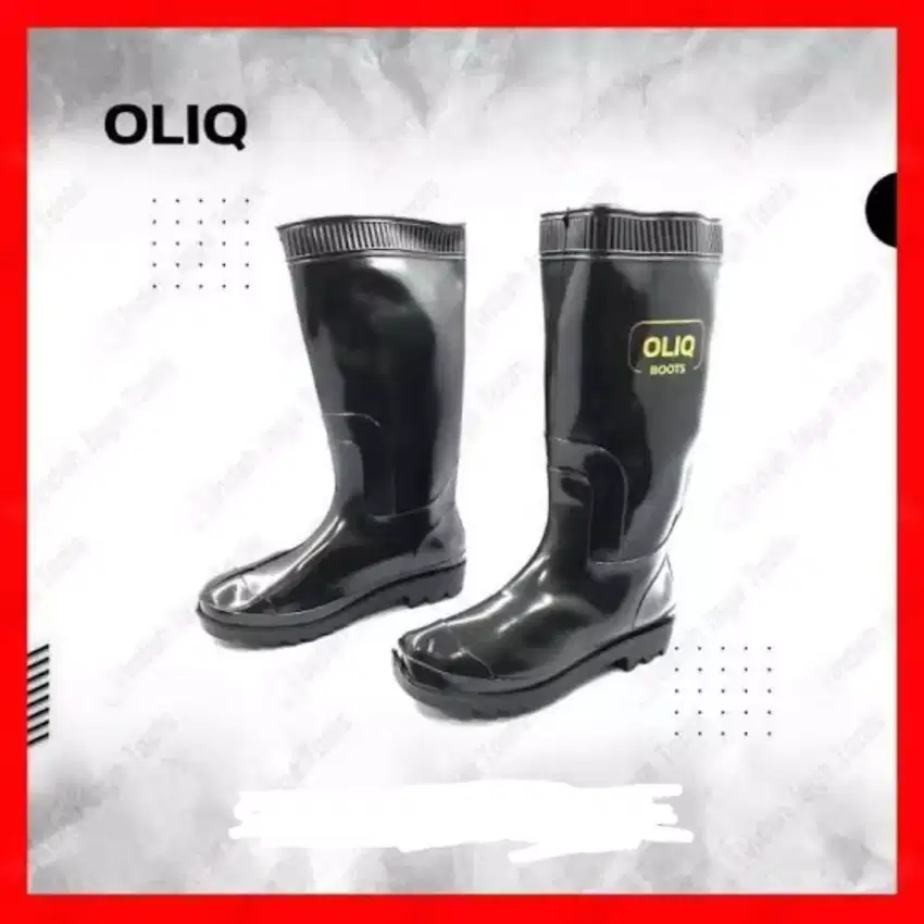 Sepatu Boot Bot Safety Karet Proyek OLIQ WILMER HITAM 39 40 41 42