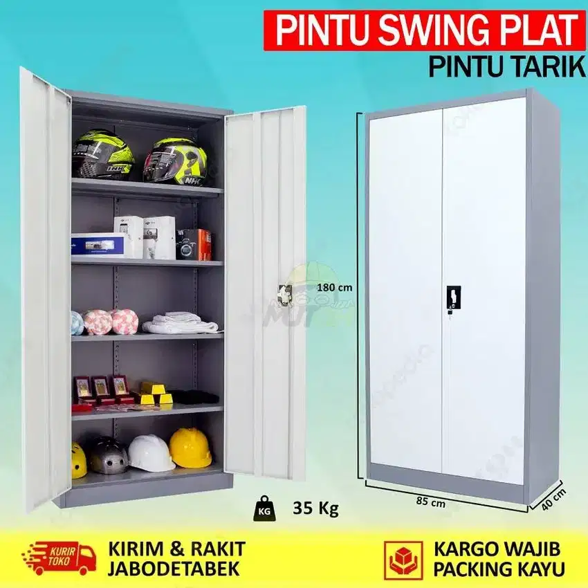 Lemari Arsip Kantor LOKER Filing Kabinet Besi Pintu Swing Tarik MURAH