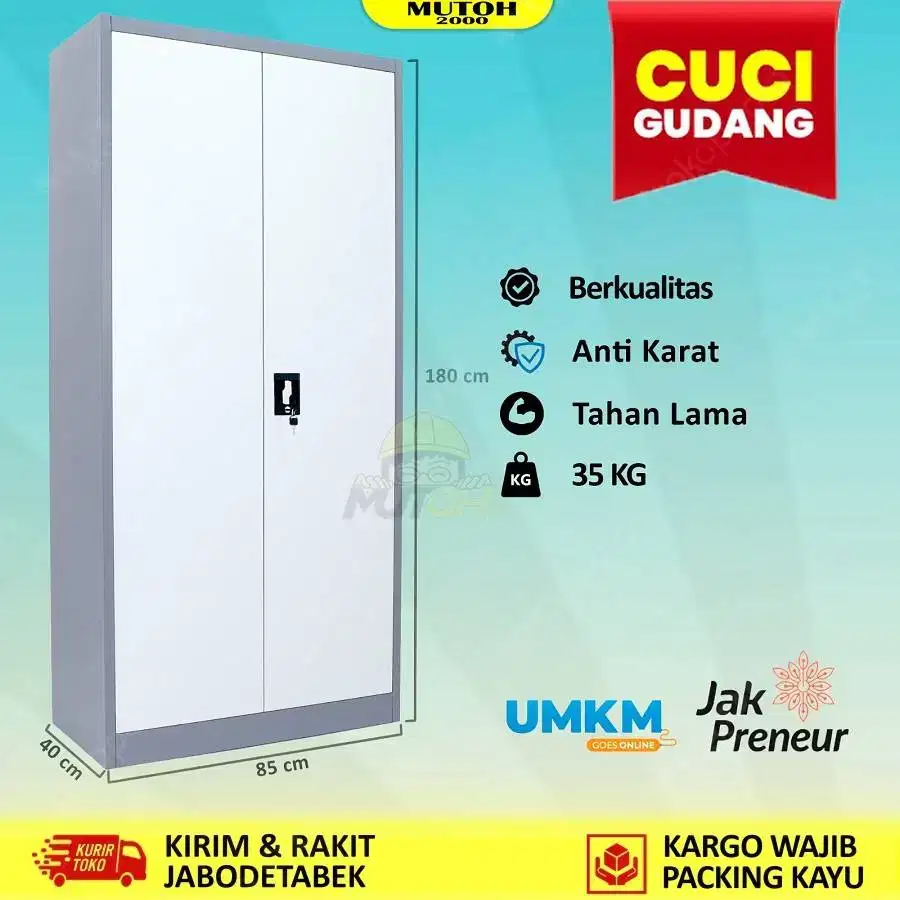 Lemari Arsip Kantor LOKER Filing Besi Kombin Pintu Swing Tarik MURAH