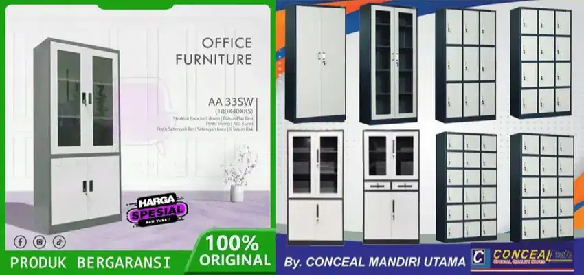 Filing Cabinet Lemari Arsip Dokumen Loker Locker BESI baru bekas  REDY