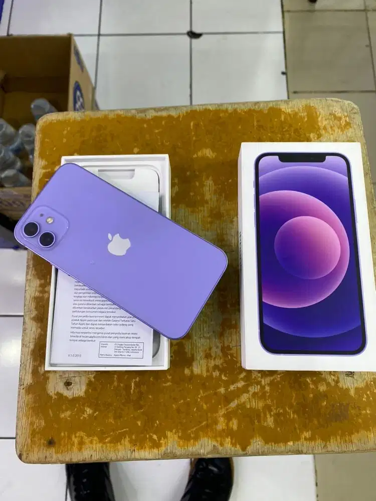 SECOND IP 12 128gb ibox purple BH 85% KONDISI LENGKAP SEHAT BOSSQUHH