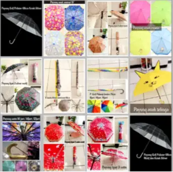 Payung Lipat Saten Dewasa 16 Jari Anak