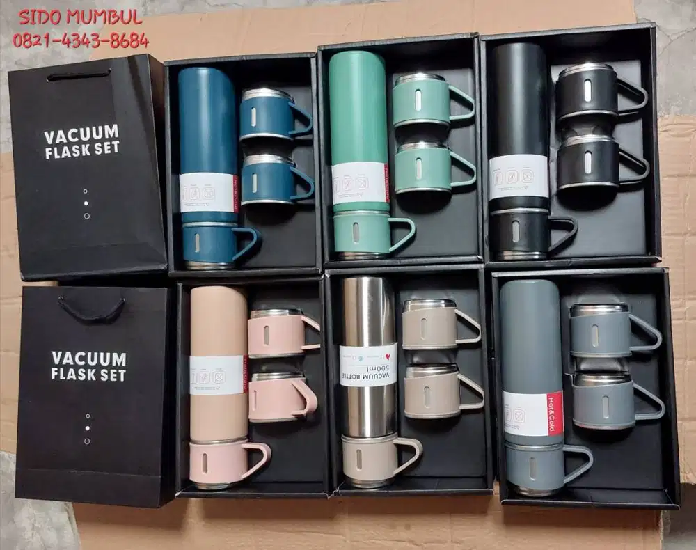 Thermos Peluru Air Panas Stainless Steel dengan Tas