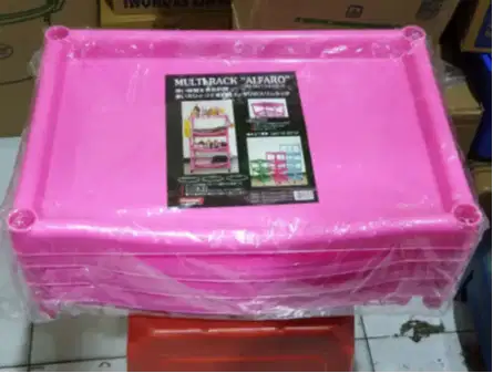 Rak Keranjang Salon Roda Susun Plastik