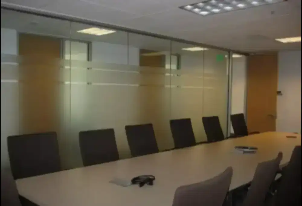 Kaca komplit pasang stiker sanblas kaca film pas untuk kantor