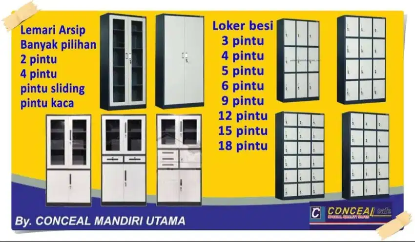 Lemari Arsip Dokumen Loker Locker Filing Cabinet Besi Lemari baju Paka