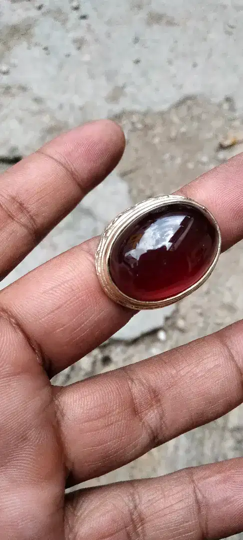 Natural red garnet BIG emerald Rubi safir bacan perak