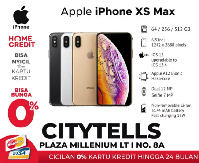 iPhone XS Max 512GB New Grs 1 Tahun(Imei Permanent)