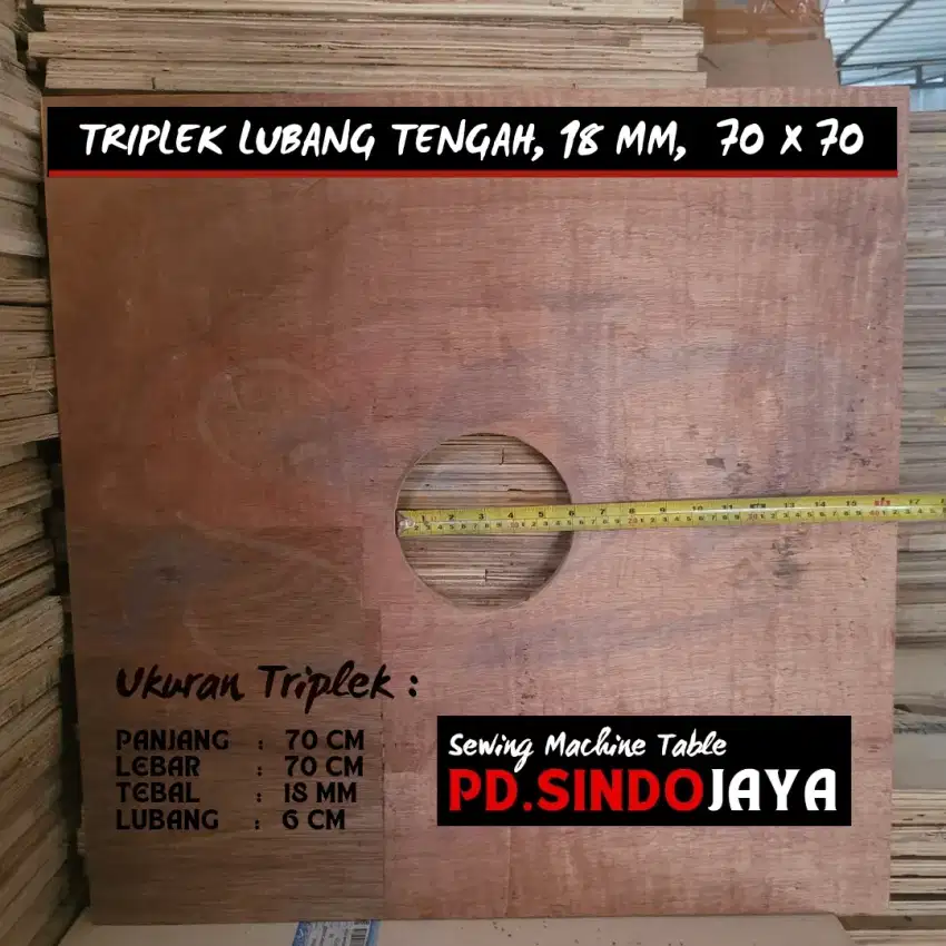 Triplek Tebal 18 mm 70 x 70 Lubang Tengah 6 Inch