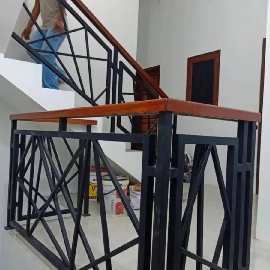 reling pegangan kayu costum