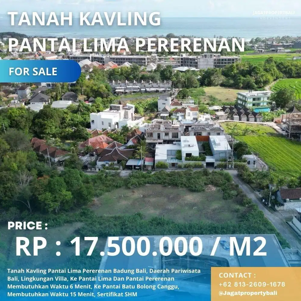 Di Jual Tanah Kavling Pantai Lima Pererenan Canggu Badung Bali - Tanah ...