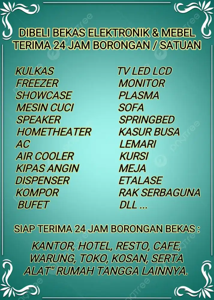 Kami Borong Bekas Tv Led Lcd Speaker Kulkas Freezer Sofa Springbed Dll