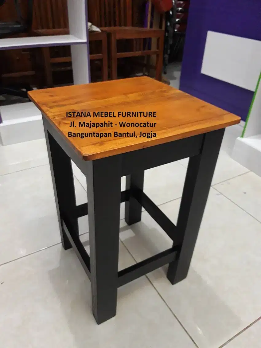 Kursi Warung Rumah Makan Cafe Teras Meja Dispenser Galon Kotak Kayu #1