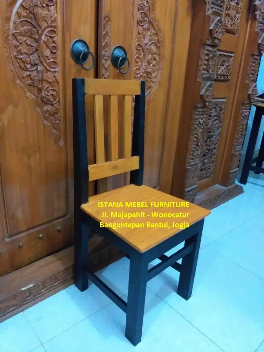 Kursi Sandaran Warung Rumah Makan Cafe Tamu Komputer Belajar Kayu (gpg