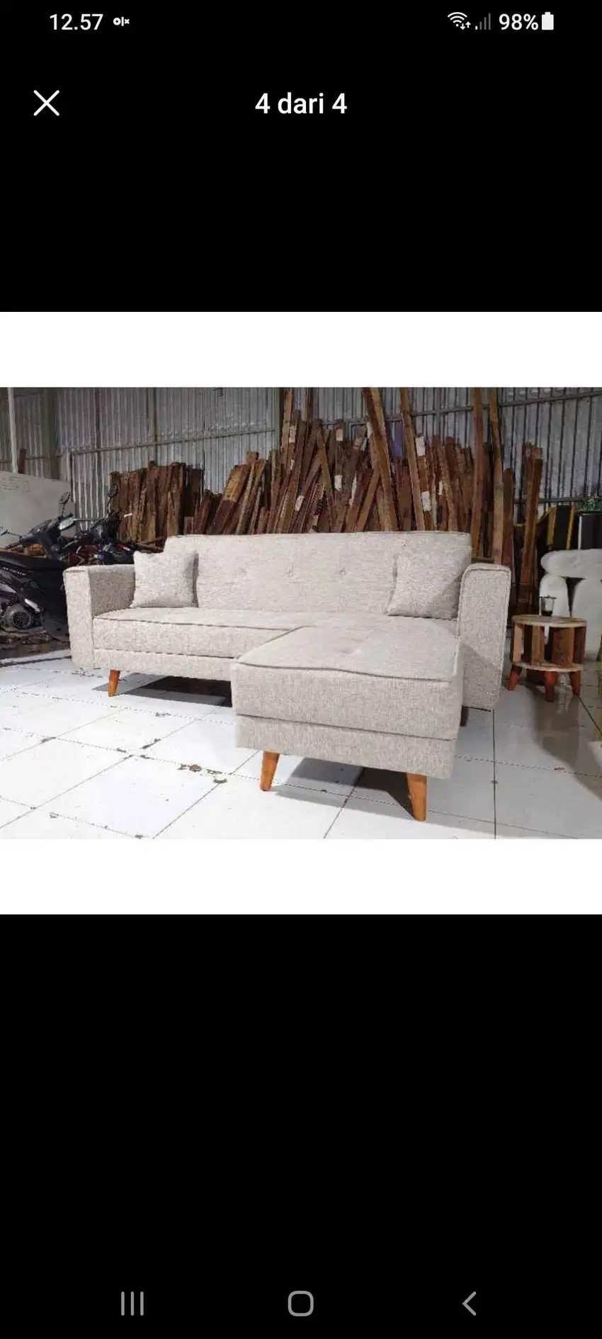 Sofabed sudut retro minimalis