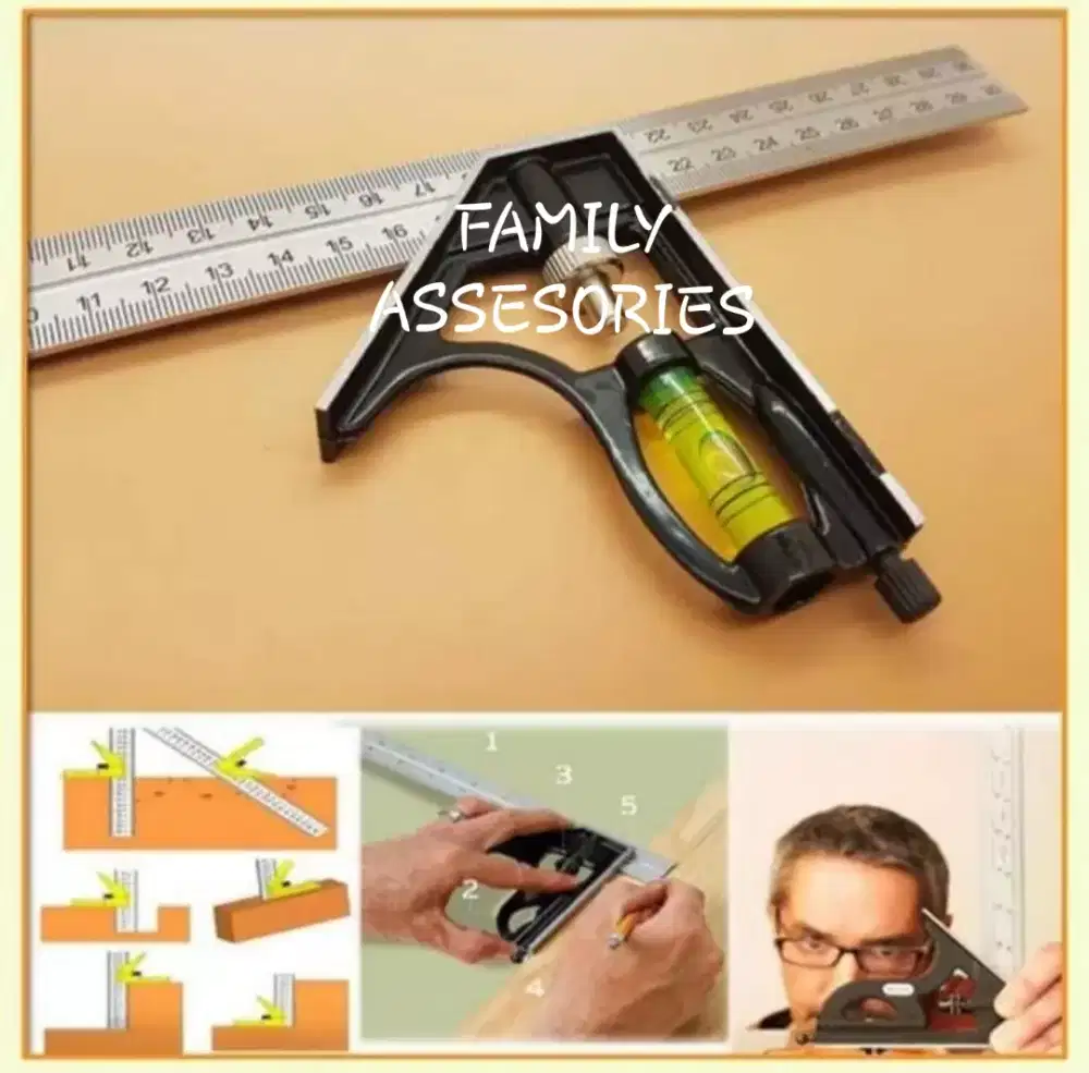 Mistar siku multifungsi+waterpass