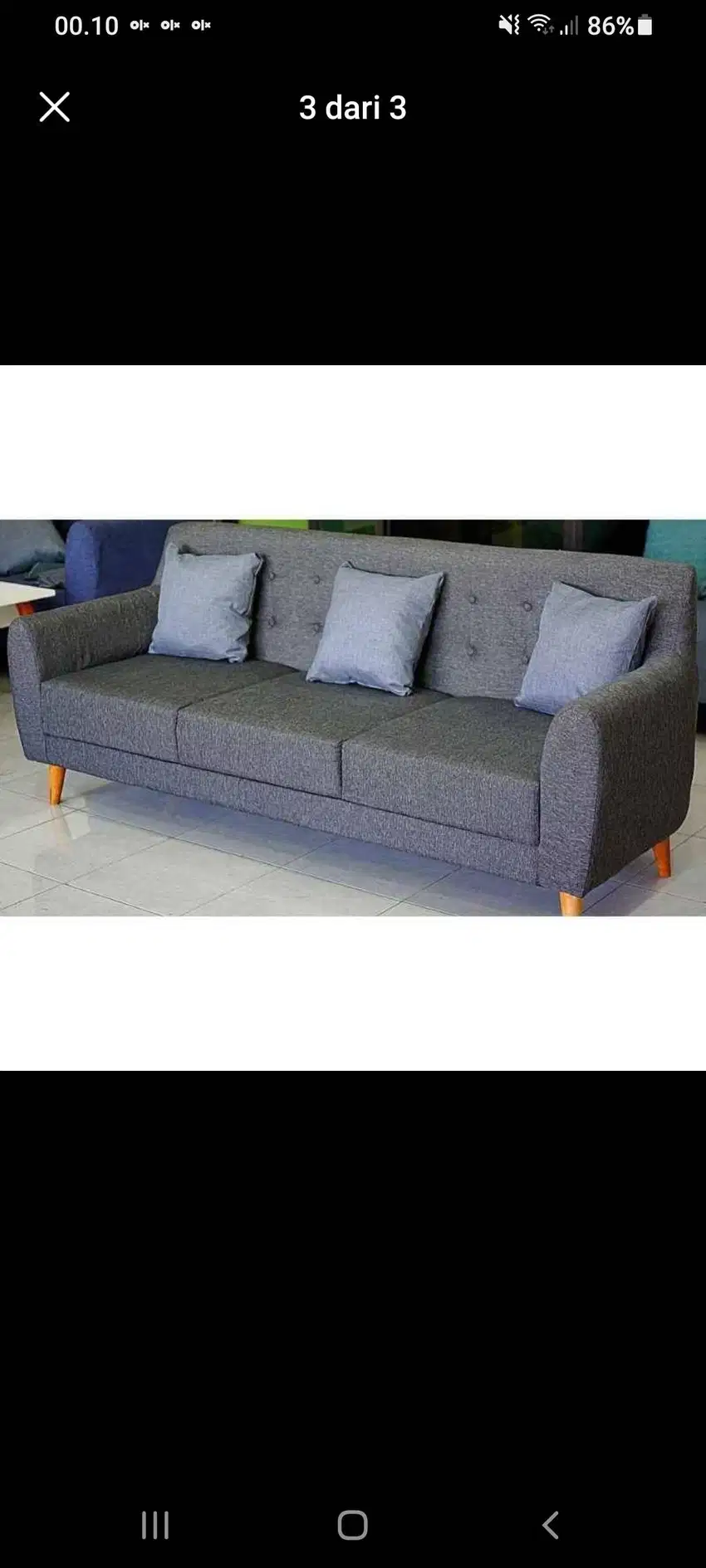 (FREE ONGKIR KHUSUS AREA SOLO) Sofa Retro 3 seater scandinavian