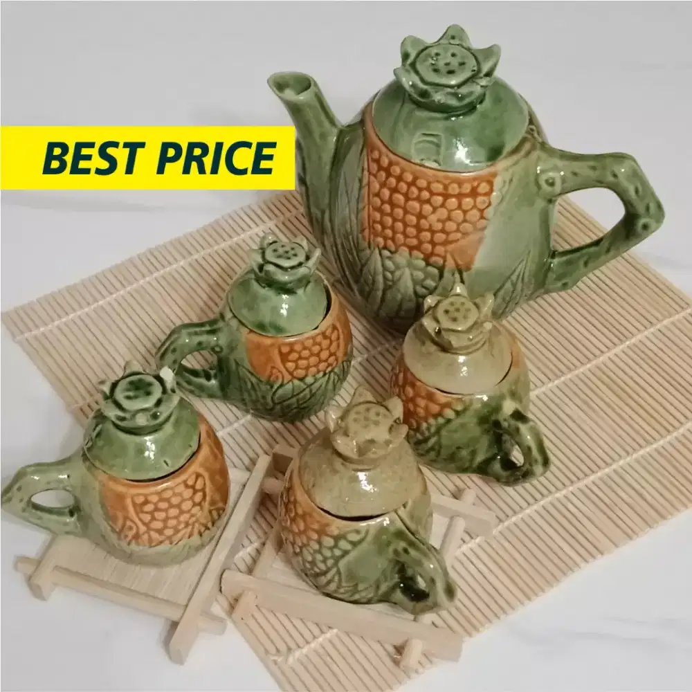 Green Oriental Teapot Set