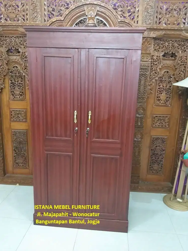 Lemari Almari Gantung Hanger Baju Pakaian 2 Pintu 2 Besar Kayu (gpg)