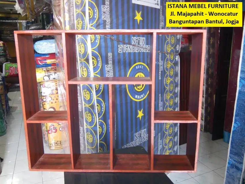 Almari Lemari Rak Buku Kost Kos Tempel Gantung Dinding Tembok Kayu #GP