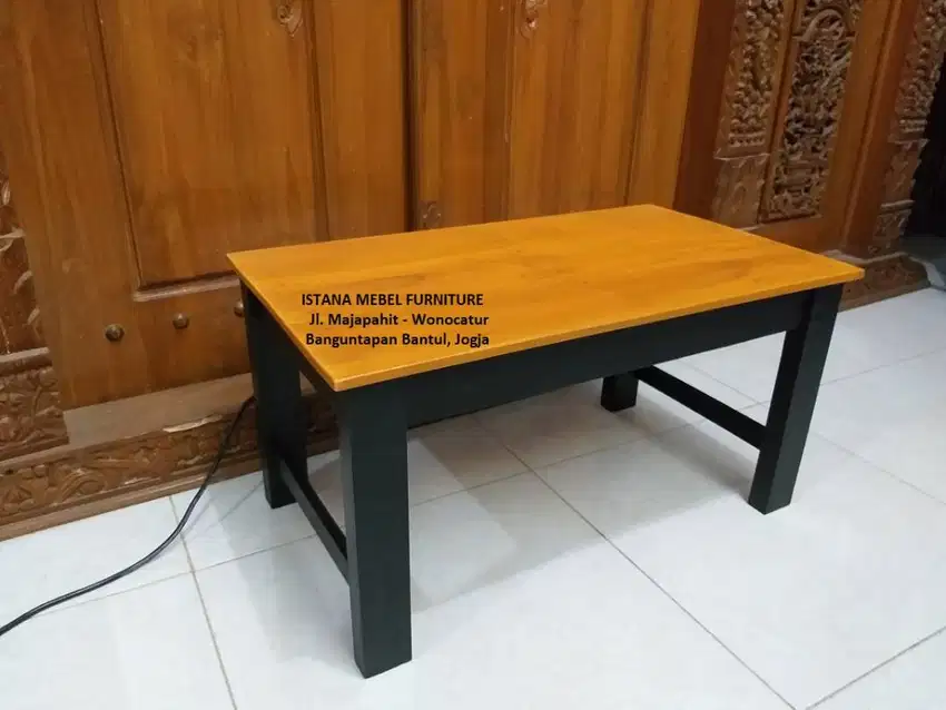 Meja Laptop Belajar Tulis Komputer Kost Pendek Lesehan Kayu Mahoni #GP