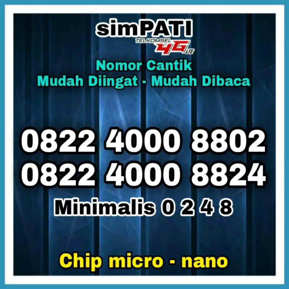 Nomor Cantik Simpati 4G Kartu Perdana Nomer vii