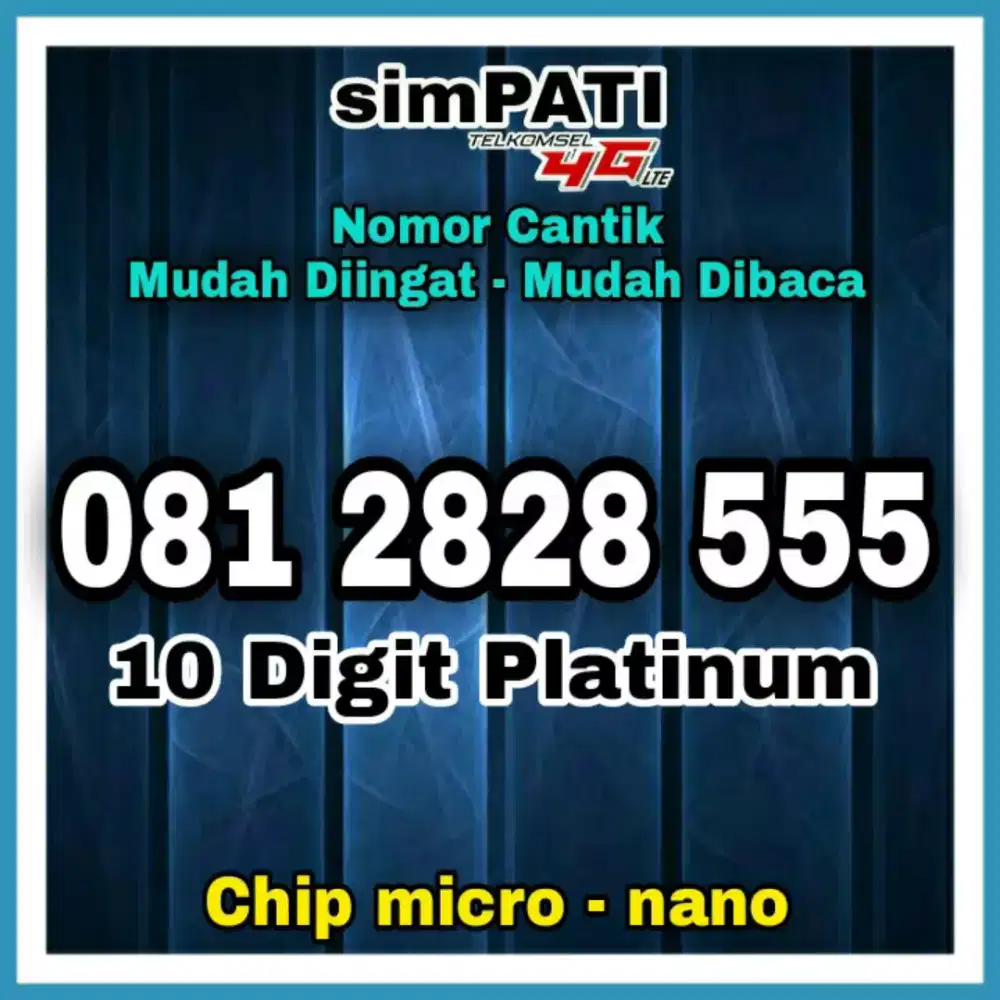 Nomor Cantik Simpati 10 digit 2828 555 Kartu Perdana Telkomsel