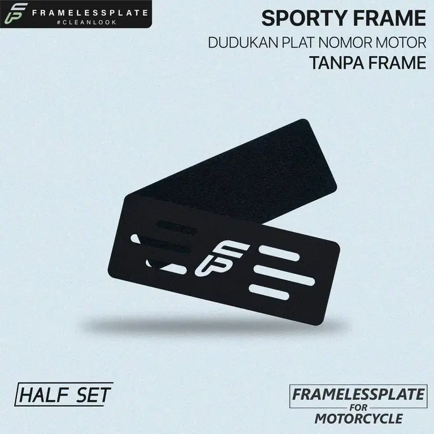 Framelessplate Motor Dudukan Plat Cleen Look Half Set 1 Pasang