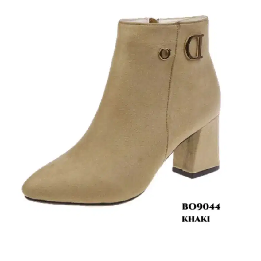 Boots Heels Khaki - Sepatu Wanita