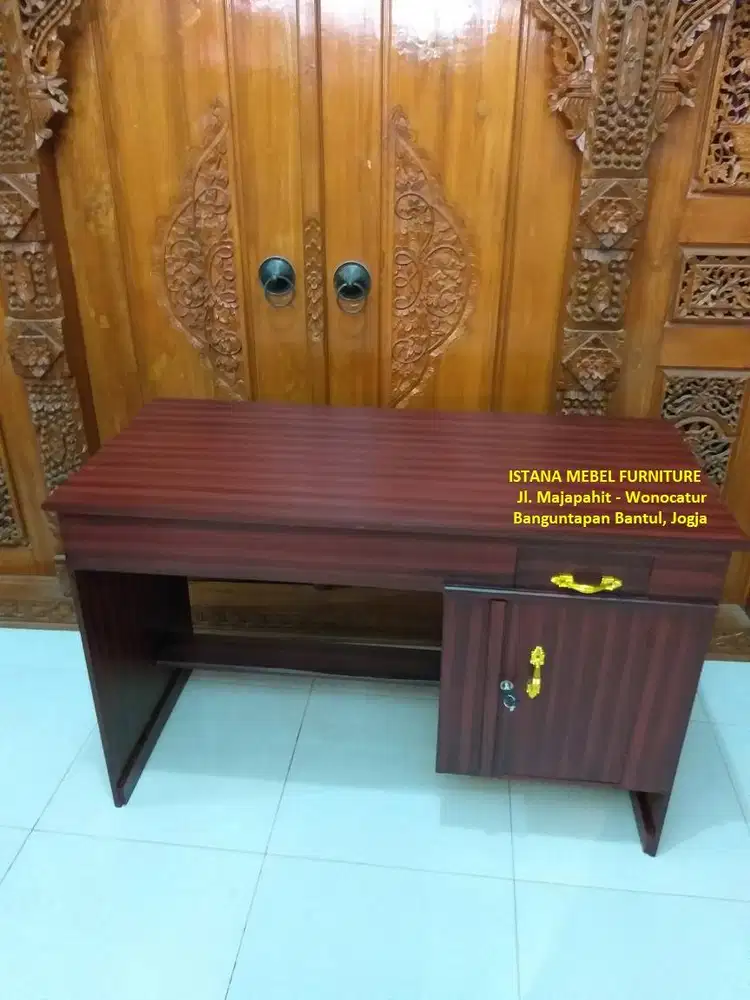 Meja Komputer Kerja Kantor Belajar Tulis Kasir 1/2 Biro Kost Kayu #GP