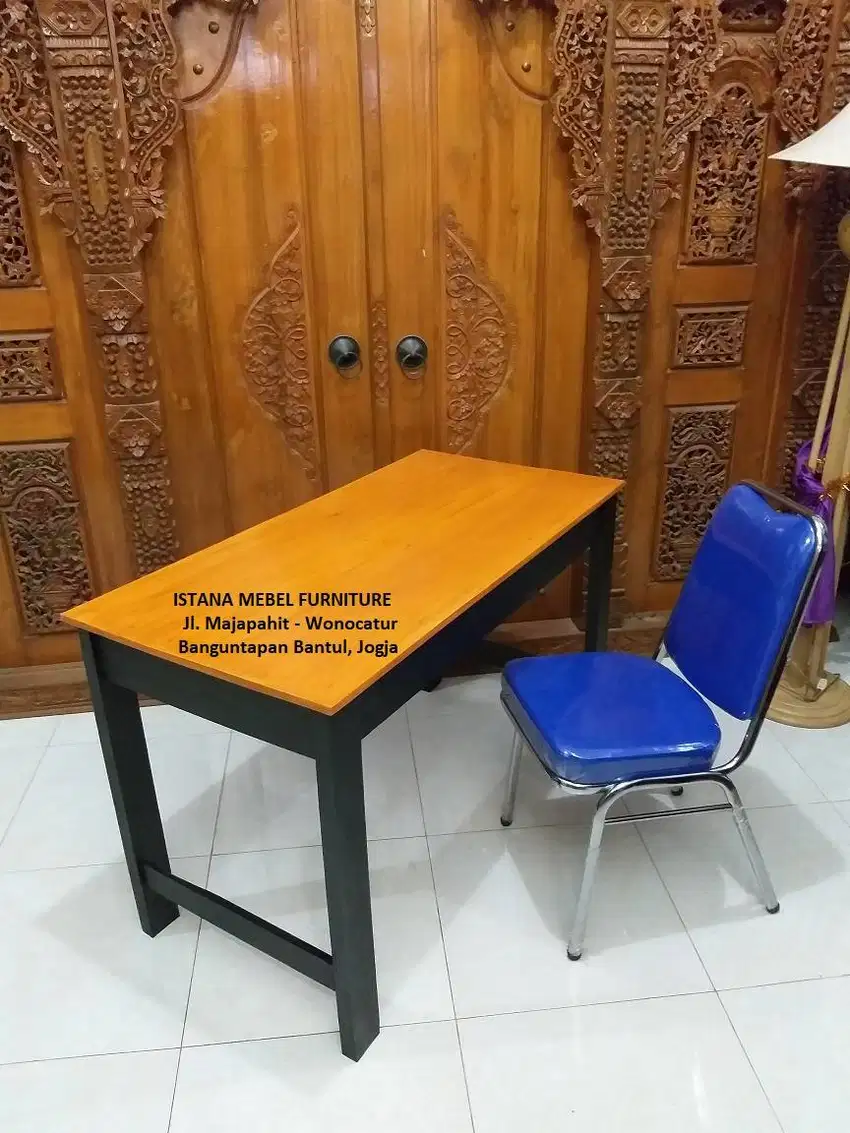 Paket Set Meja Kursi Busa Kerja Kantor Komputer Belajar Tulis Kost #GP