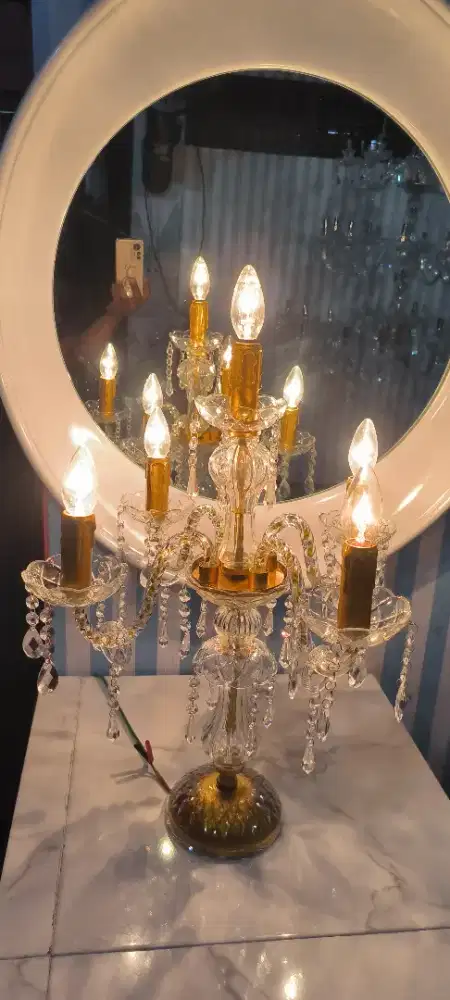 Lampu meja crystal italy
