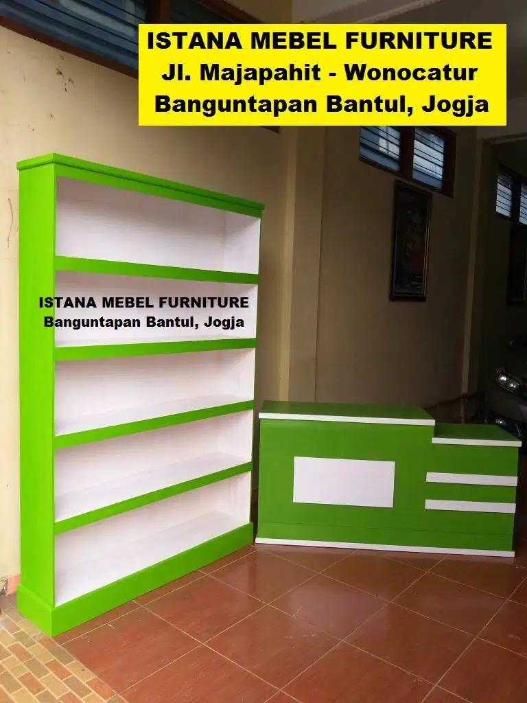 Paket Set Meja Kasir Almari Lemari Rak Laundry Loundry Londry Kayu #SG