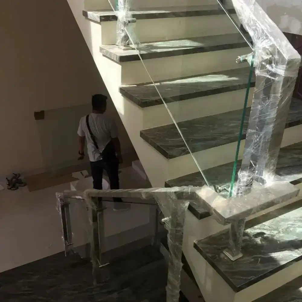 Railing kaca reling balkon stenlis & kanopi alderon solarflat spandek