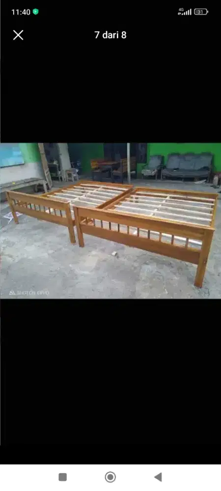 Dipan ranjang kayu jati