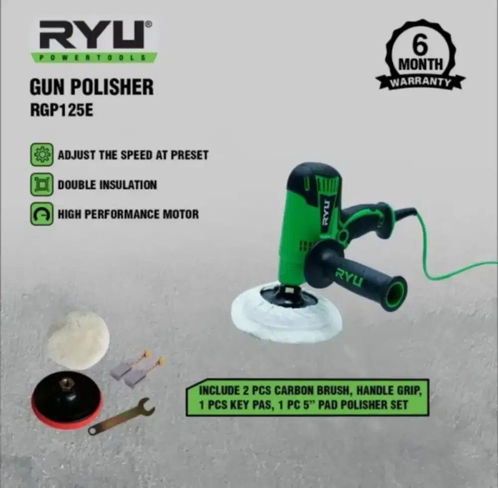 Mesin poles 5 inch model Bor Polisher MOLLAR KODENKI BENZ RYU FUJIYAMA