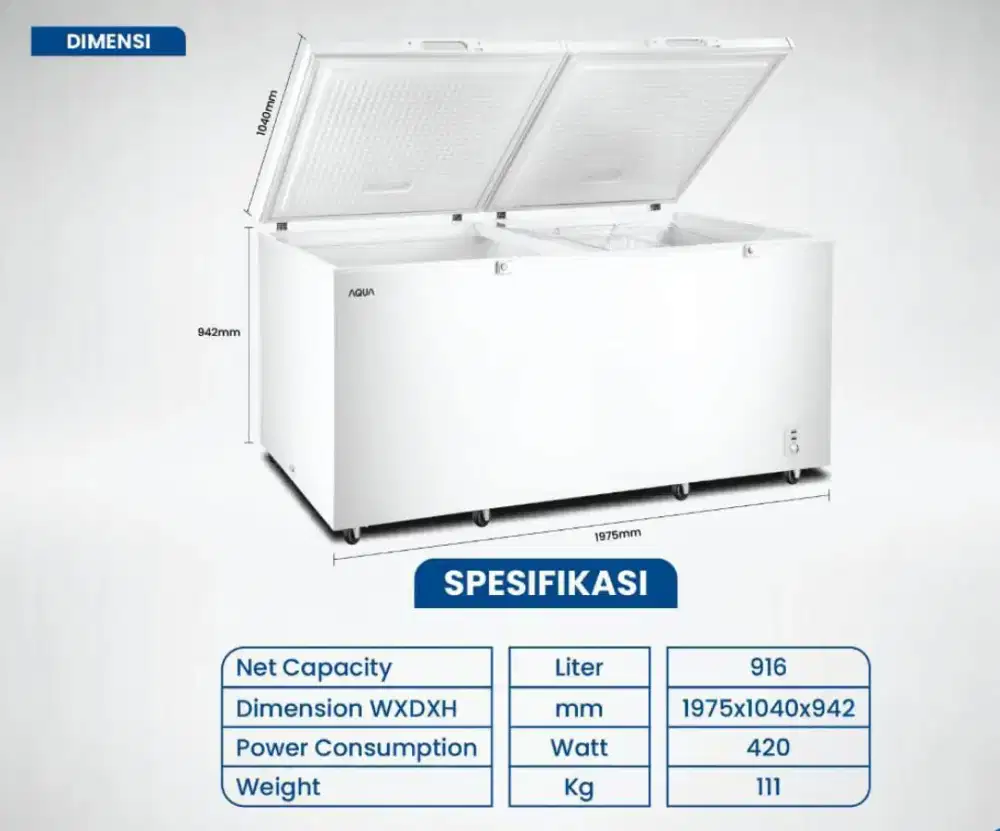 Freezer Box Aqua 916 Liter AQF 980 GC