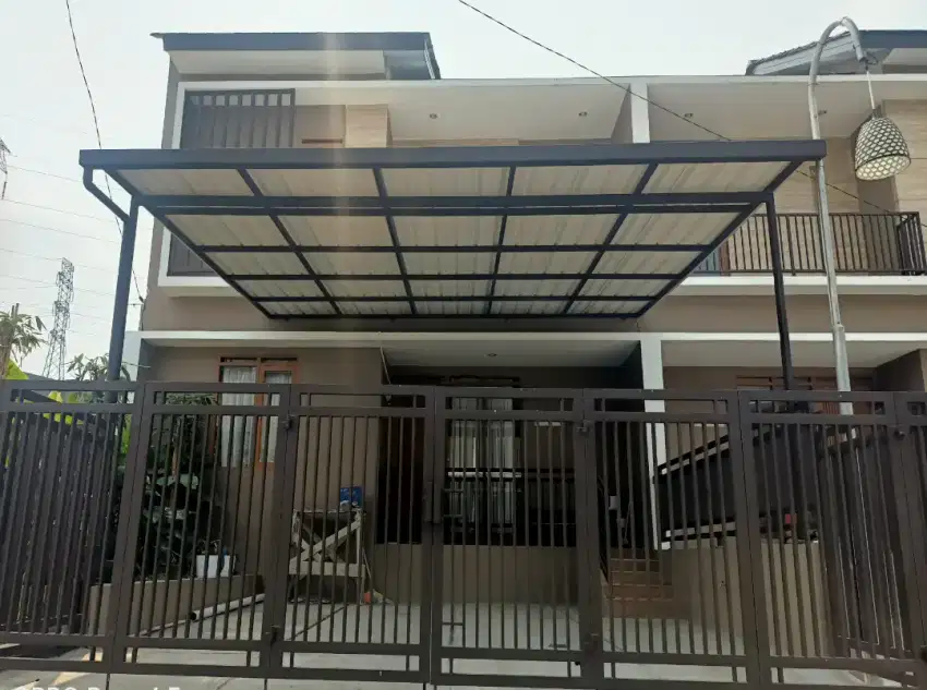 Canopy alderon minimalis modern kanopi rangka besi hollow galvanis