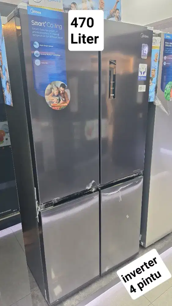 Kulkas Midea Inverter Side By Side 470 Liter 4 Pintu Lemari Es