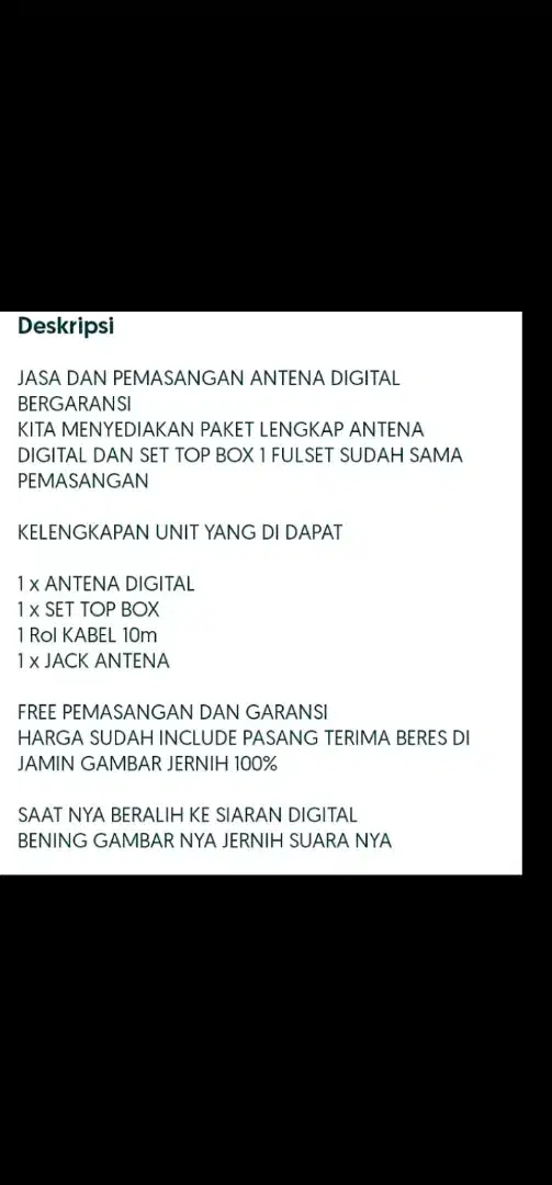 Pemasangan antena  tv digital dan seting parabola